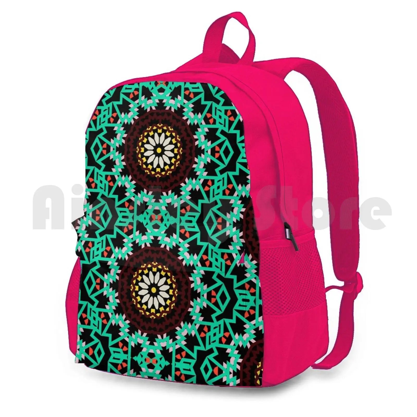 Boho Flower Pattern Outdoor Hiking Backpack
