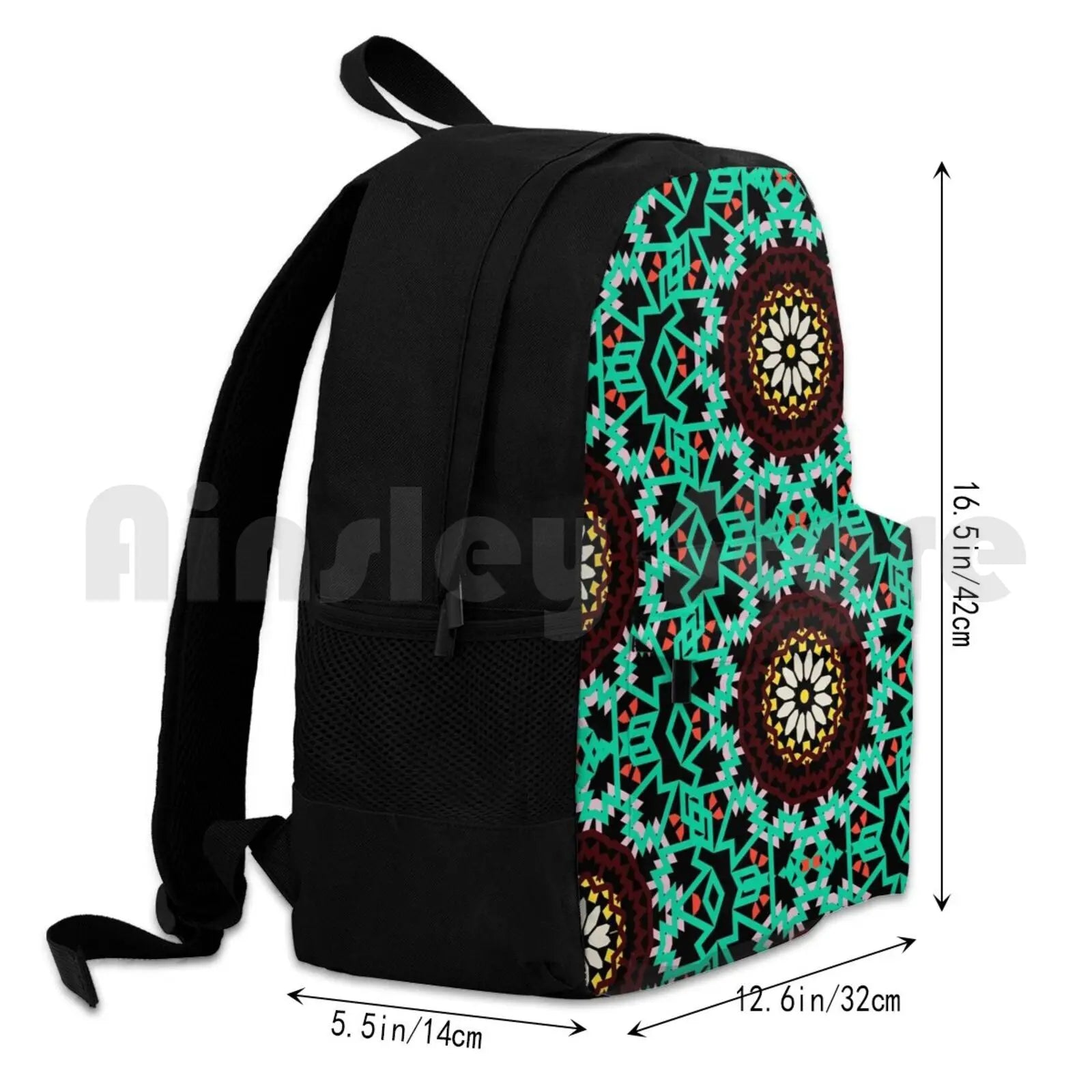 Boho Flower Pattern Outdoor Hiking Backpack