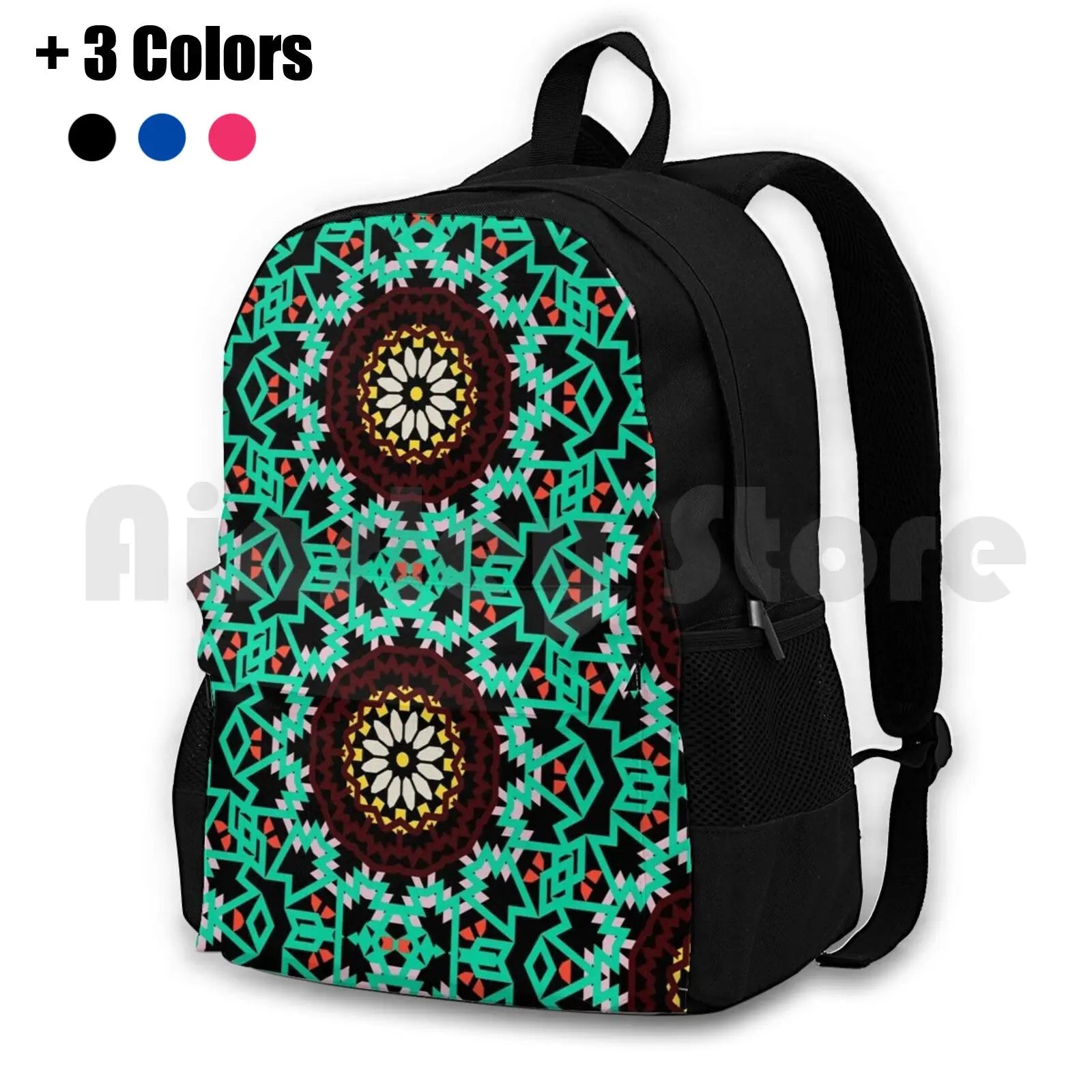 Boho Flower Pattern Outdoor Hiking Backpack