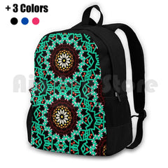 Boho Flower Pattern Outdoor Hiking Backpack