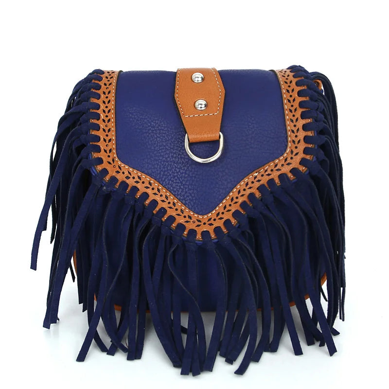 Bohemian Tassel Satchel Women's Shoulder Bag Frosted Bag