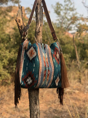 Bohemian Tassel Shoulder Bag Canvas Crossbody Tote