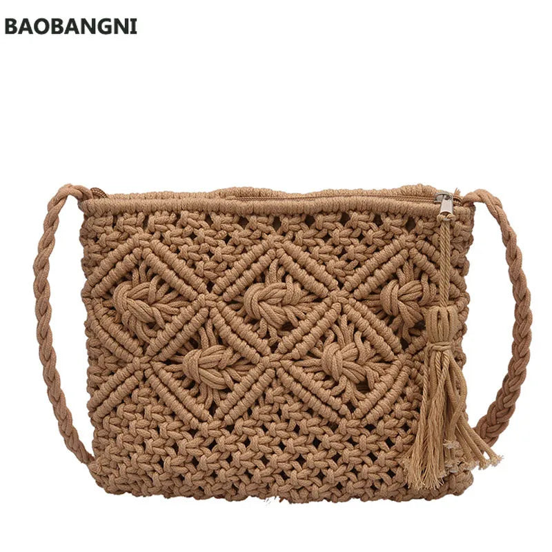 Boho Women Straw Beach Bag Shoulder Messenger Bags Summer Travel Totes