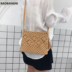 Boho Women Straw Beach Bag Shoulder Messenger Bags Summer Travel Totes