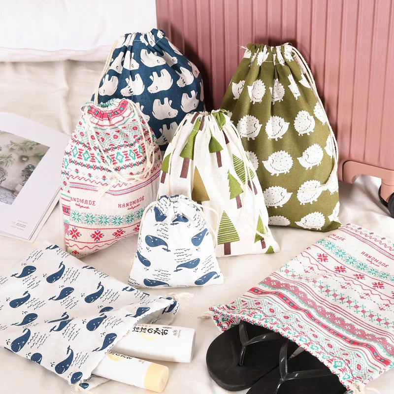 Bohemian Drawstring Cotton Linen Storage Bag