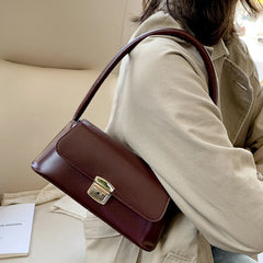 Women Shoulder Bag Pu Leather Vintage Solid For Mobile Phone Keys Party