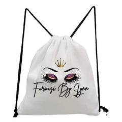Casual Girls Lashes Graphic Backpacks Drawstring Pocket Eye Eyelash Print