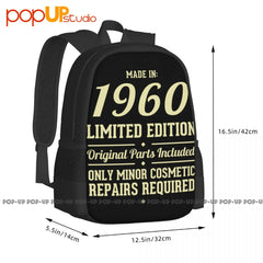 1960 Birth Year Backpack Vintage Shoe Bag Sports Bag