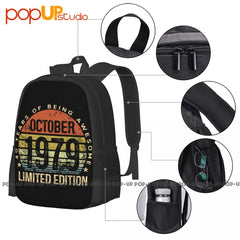 40th Birthday Backpack Large Capacity Vintage Sports Style Clothes Backpacks
