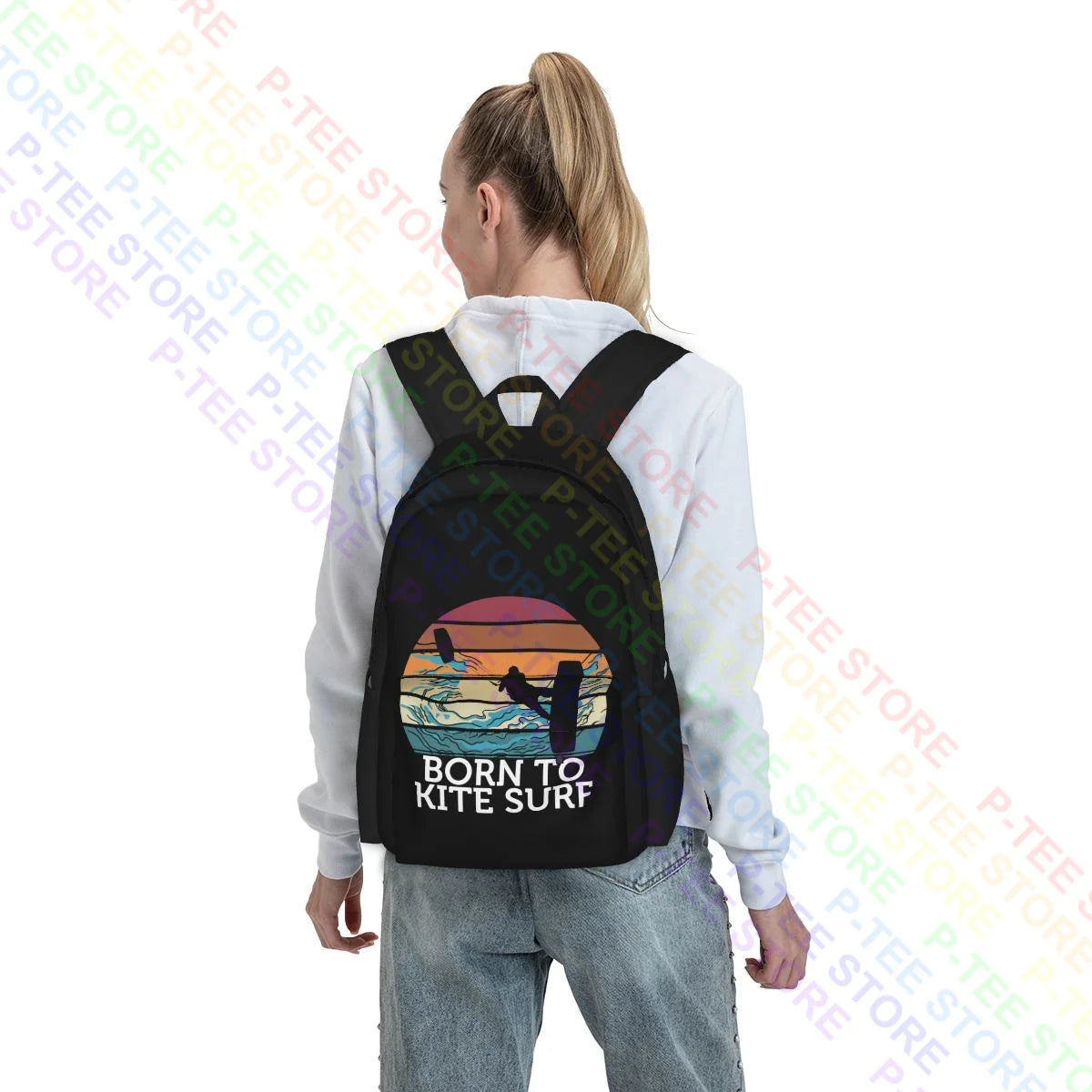 Kite Surf Sunset Beach Backpack Gym Shoe Bag