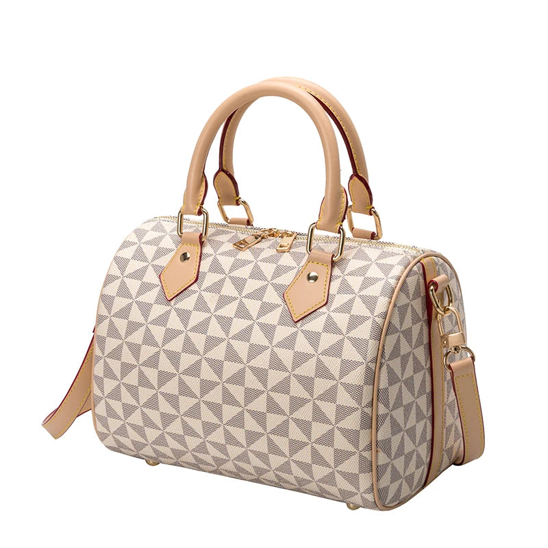 Boston Plaid Crossbody Shopper - Vintage Pu Leather Ladies Handbags