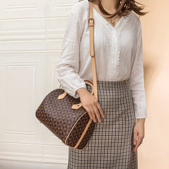 Boston Plaid Crossbody Shopper - Vintage Pu Leather Ladies Handbags