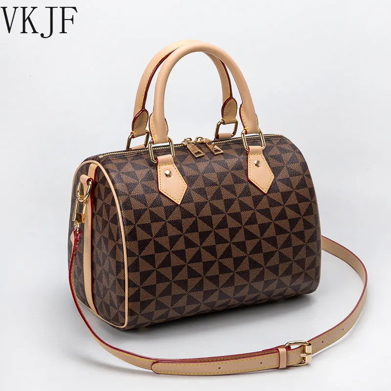 Boston Plaid Crossbody Shopper - Vintage Pu Leather Ladies Handbags