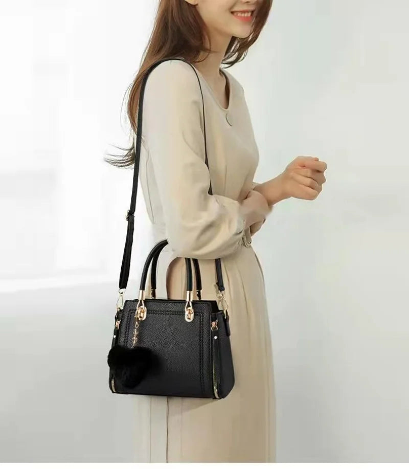High-End Lychee Grain PU Leather Women's Handbag