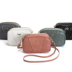 Bow PU Leather Shoulder Bag Women Ladies Messenger Purses Phone Bag Casual FLAP