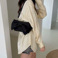 Bowknot Bag Women Crossbody Shoulder Bag Fanny Pack Fashionable Goth Bag