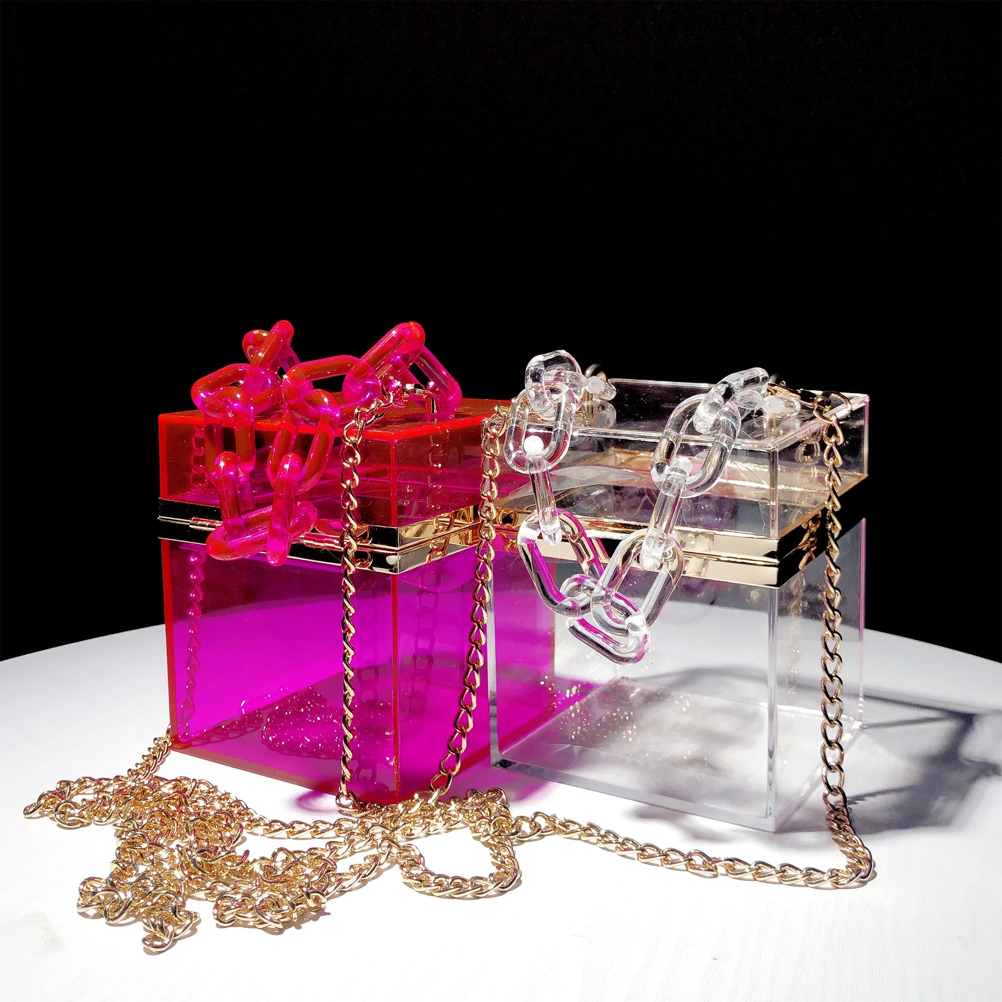 Purple Clear Side Bag Women Acrylic Crossbody Bag