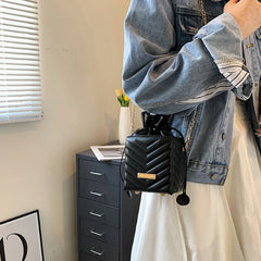 PU Leather Crossbody Bag Drawstring Shoulder Handbag for Women 2020
