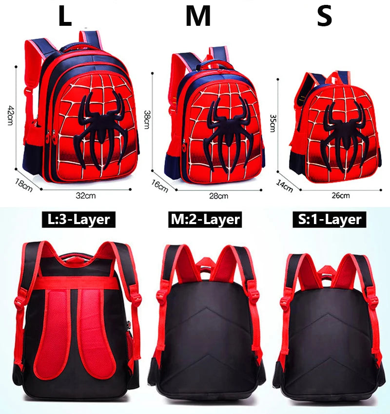 Boy Schoolbag Spider Captain Backpack Children Bagpack Kindergarten School Bag F