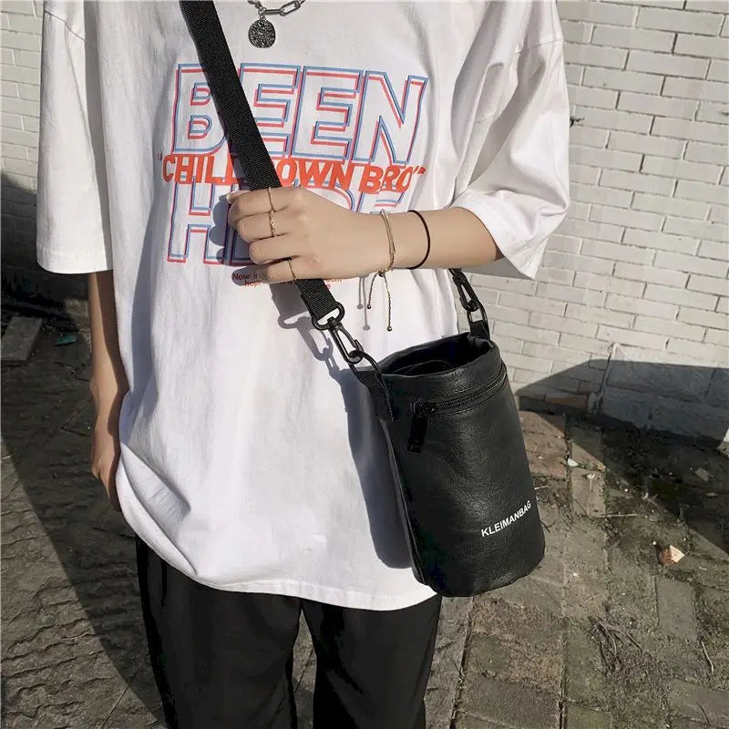 Cylindrical Shoulder Bag Japanese Style Men's Small Messenger Bag