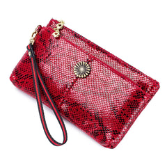 Stylish Serpentine Handbag for Women Clutches Zipper Large Capacity