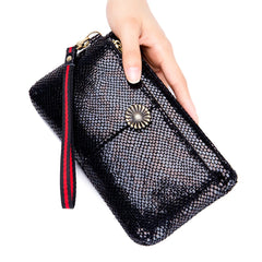 Stylish Serpentine Handbag for Women Clutches Zipper Large Capacity