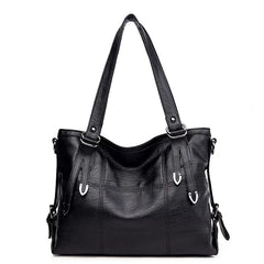 Casual Leather Clutch Women Zipper Soft Handbag Solid Shoulder Bags Pu