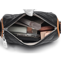 Casual Diamond Lattice Crossbody Handbags Women's Leather Shoulder Messenger Bag