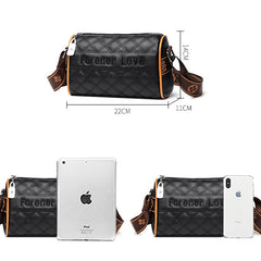 Casual Diamond Lattice Crossbody Handbags Women's Leather Shoulder Messenger Bag