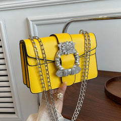 Small Crossbody Bag Chain Shoulder Purse High PU Leather Handbag