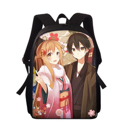 Anime Printing School Bags For Girls Boys Book Bag 15 Inch Student Schoolbag