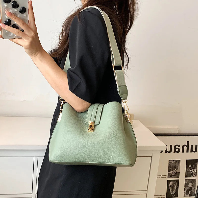 Women's Bucket Shoulder Crossbody Handbag Purses Soft PU Leather Clutches