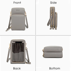 Mini Leather Crossbody Cellphone Wallet for Women