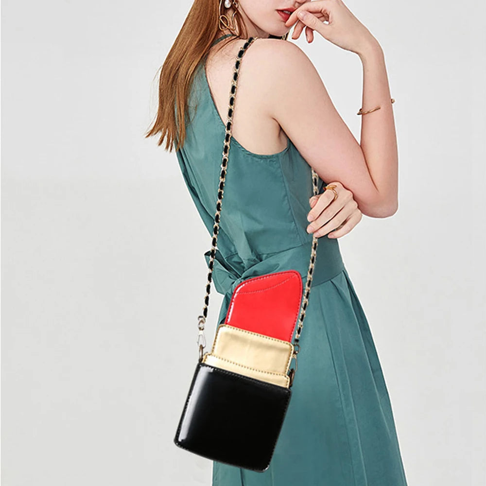 Lipstick Women Shoulder Bag Clutch Bag Novelty Purses and Handbags Women's Bags