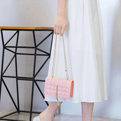 Ladies Square Jelly Shoulder Bag PVC Messenger Handbag