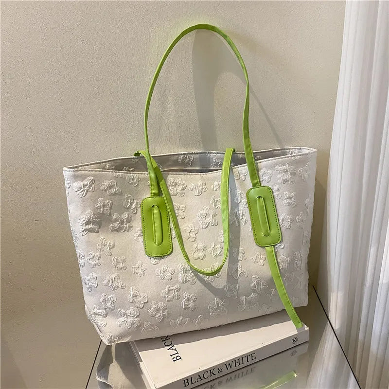 Canvas Women's Shoulder Bag Large Flap Handbag
