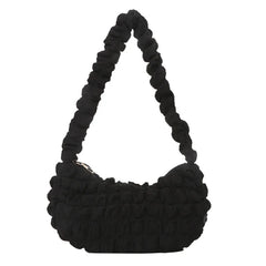 Canvas Crossbody Bag Half Moon Handbag for Women