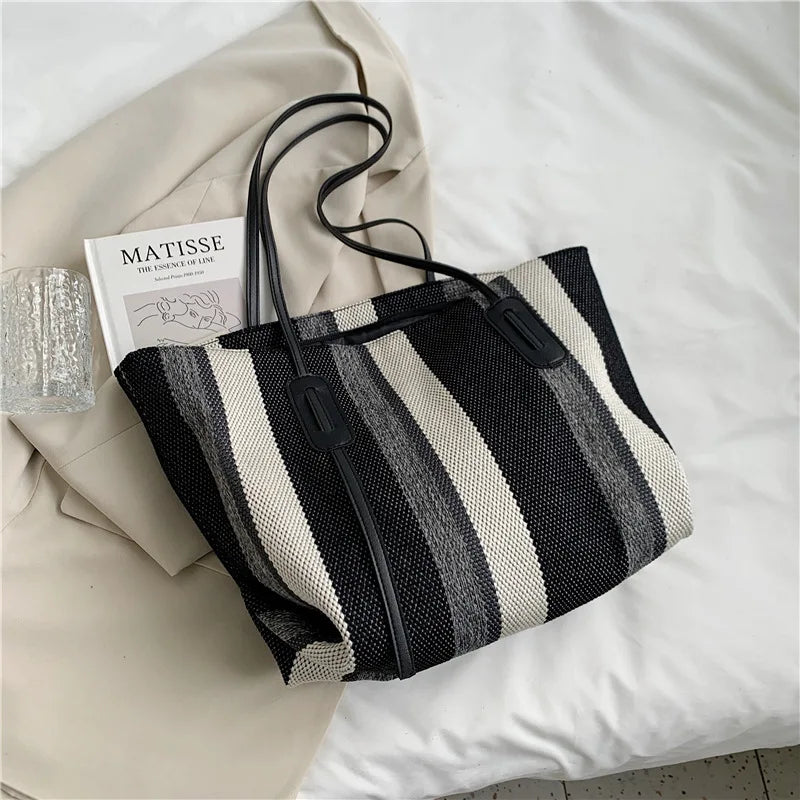 Canvas Women's Shoulder Bag Large Square Crossbody Bag