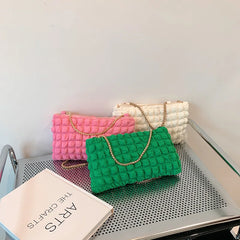 Cotton Women's Shoulder Bag Chain Crossbody Handbag