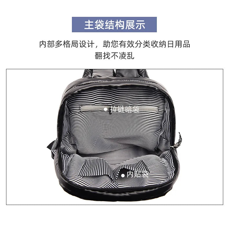 Cotton Women's Backpack Wave Point Shell School Bag