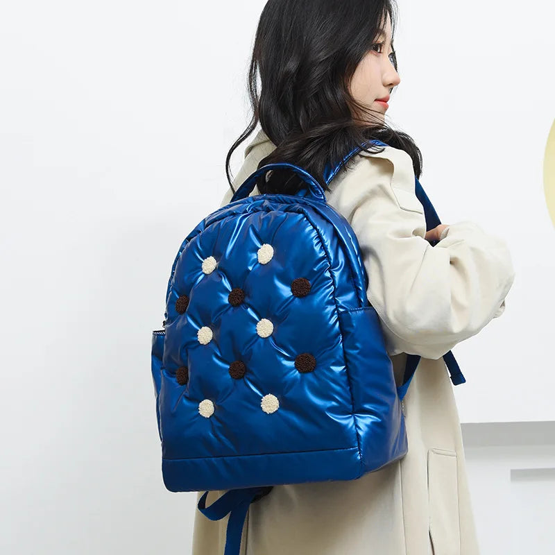 Cotton Women's Backpack Wave Point Shell School Bag