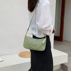 Crocodile Pattern Shoulder Bag Chain Crossbody Handbag