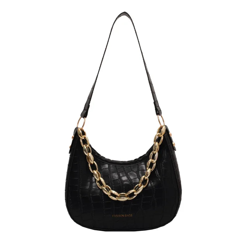 Crocodile Pattern Shoulder Crossbody Handbag