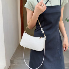Crocodile Pattern Shoulder Bag Chain Crossbody Handbag