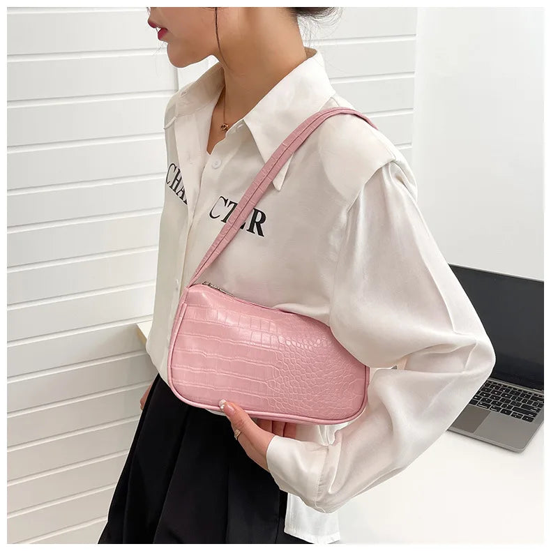Crocodile Pattern Women's Shoulder Bag Crossbody Handbag