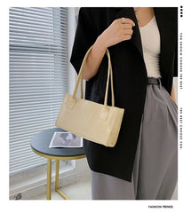 Crocodile Pattern Women's Shoulder Bag Handbag Large Crossbody