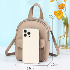Small Soft PU Leather Mini Backpack Female Ladies Shoulder Bag