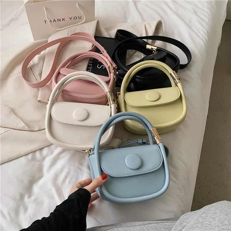 Female Candy Crossbody Bag Women Mini PU Leather Shoulder Bag