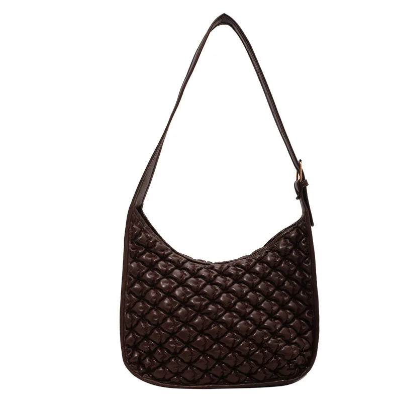 Floral Print Shoulder Bag Half Moon Crossbody Retro Handbag