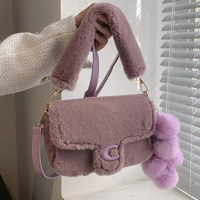 Women's Lock Crossbody Bag Flap Handbag